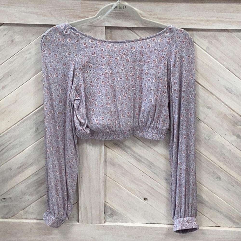 NEW womens / juniors floral crop top with open back